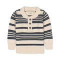 Organic Sweater Henley with Elbow Patches