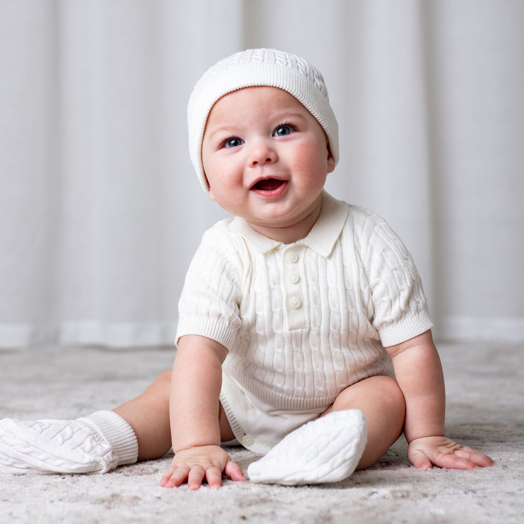 Organic Sweater Beanie and Bootie Set