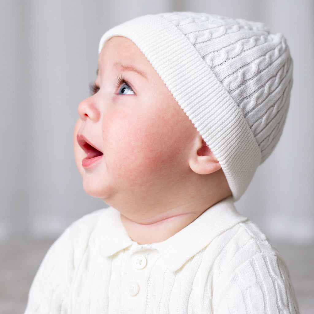 Organic Sweater Beanie and Bootie Set