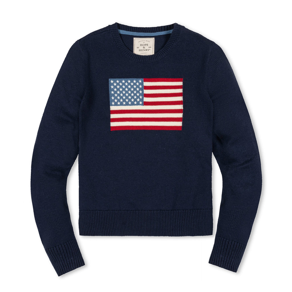 Organic Crew Neck Flag Sweater