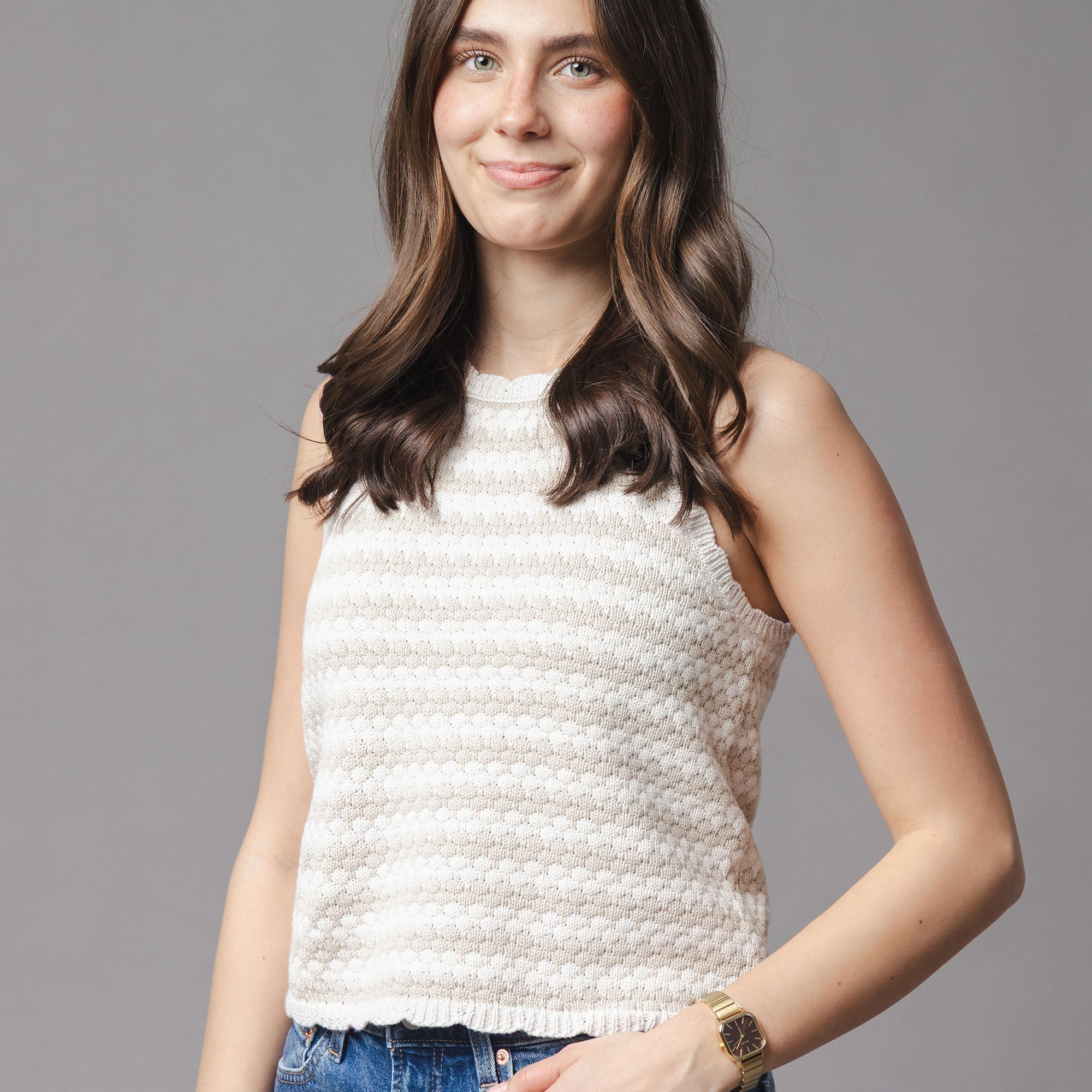 Organic Button Back Sweater Tank