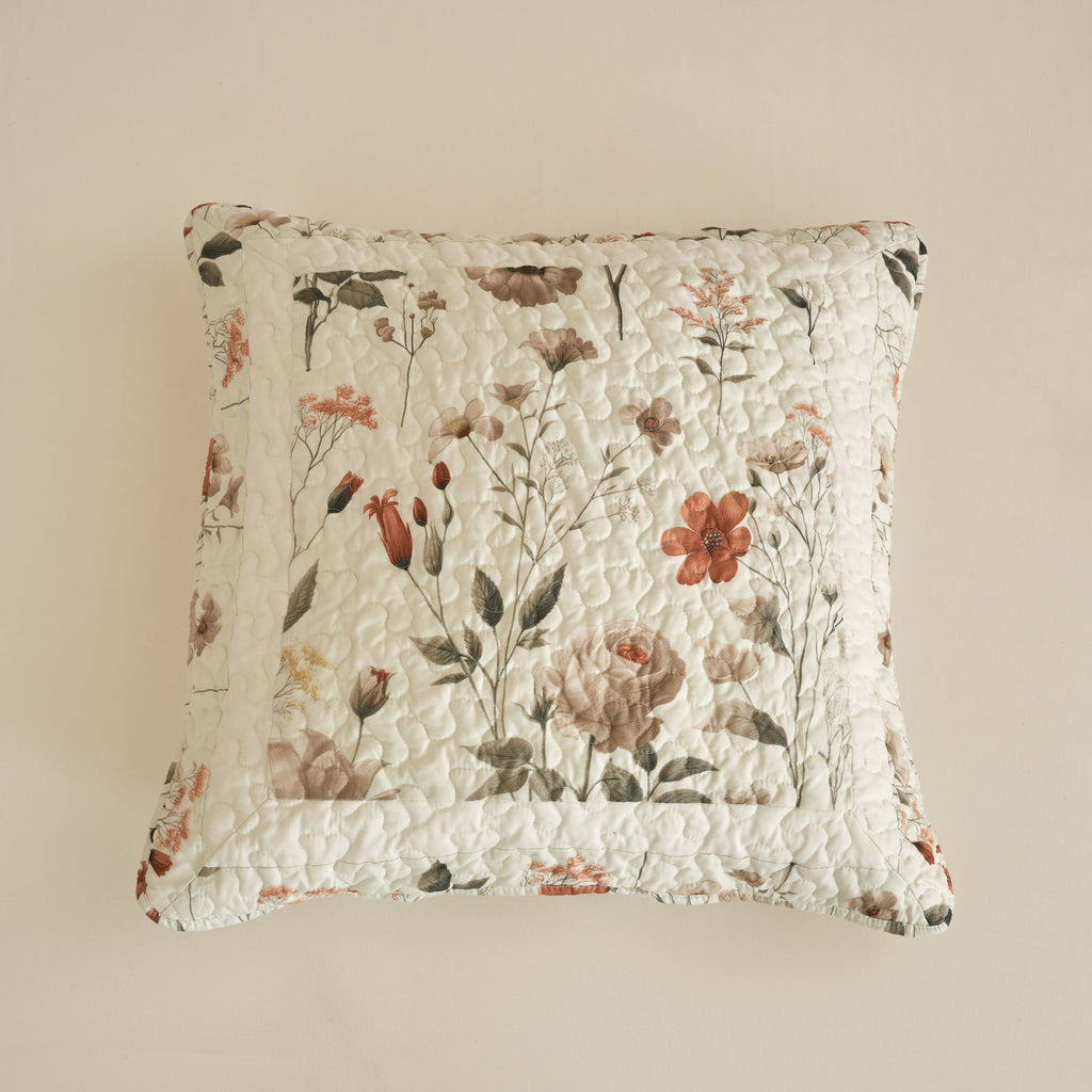 DaDalogy Enchanted Meadow Floral Quilt Set - Beige Rose Green