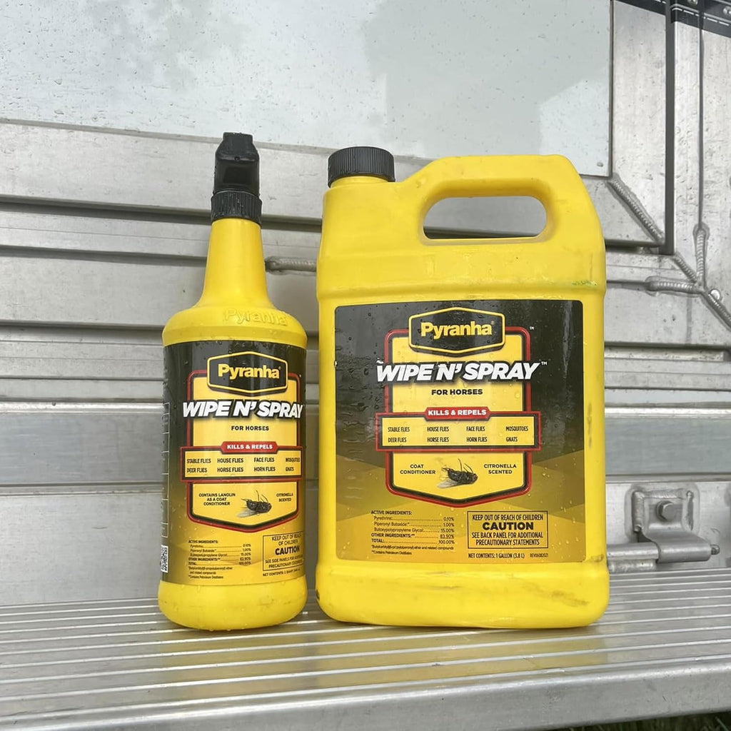 Cat Pyranha Horse Wipe N' Spray Rtu Citronella Equine Fly Protection 1 Gallon