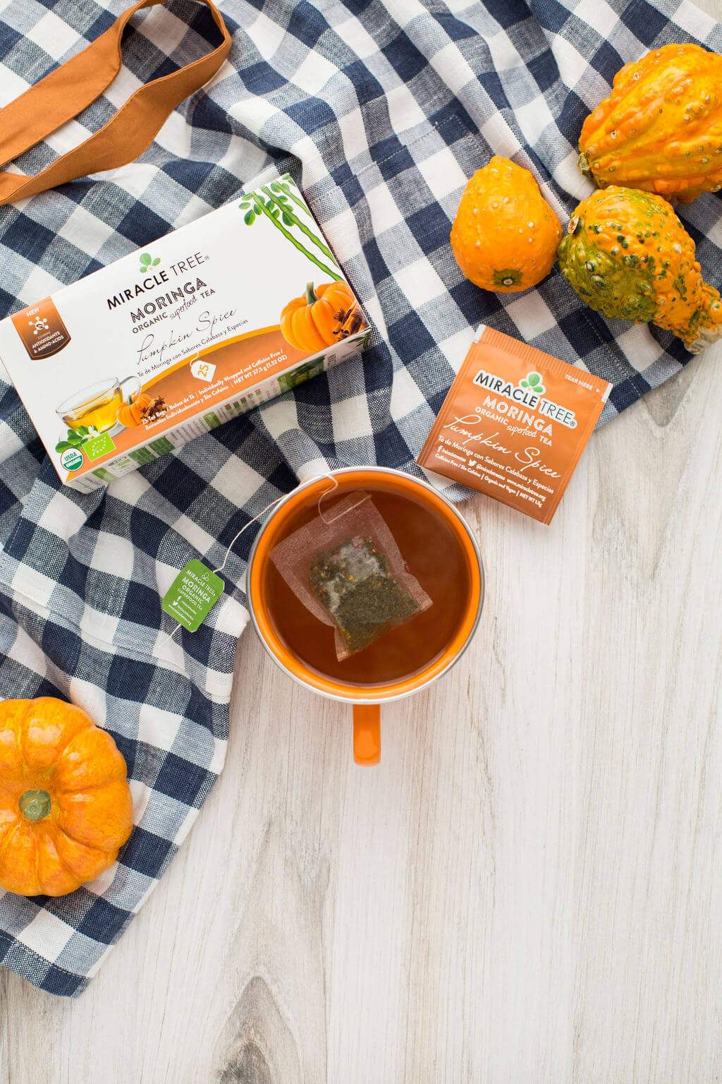 Organic Moringa Tea - Pumpkin Spice - Caffeine-Free Herbal Tea