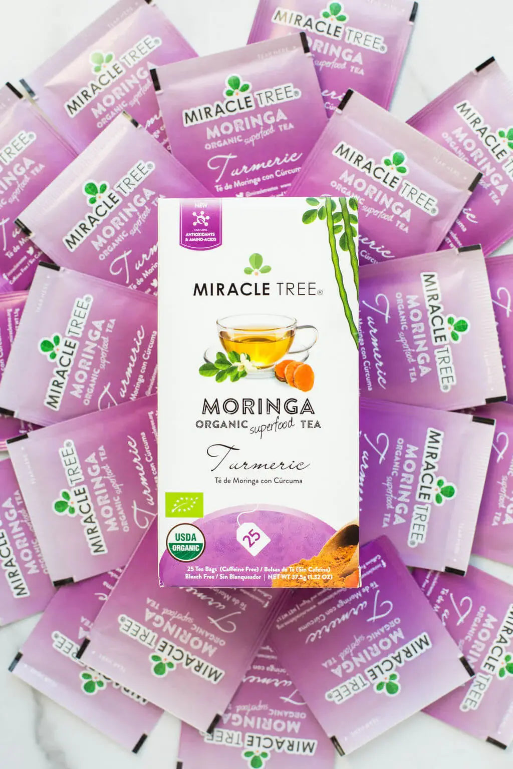 Organic Moringa Tea - Turmeric - Caffeine-Free Herbal Tea