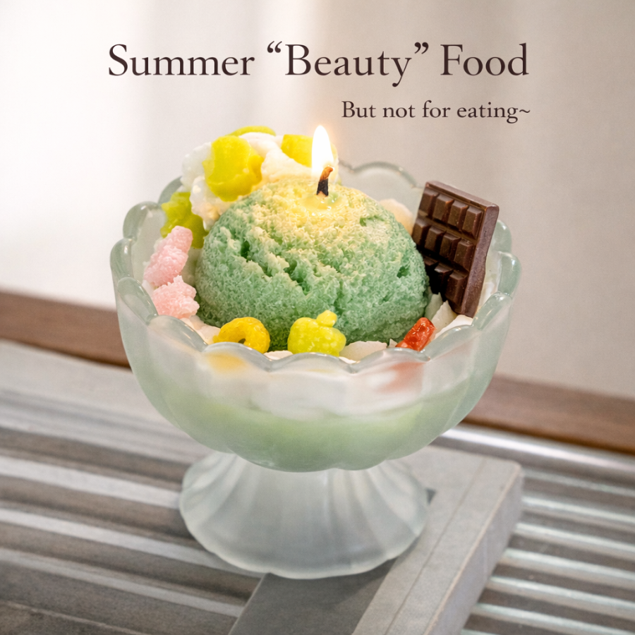 Fruit Ice Cream Creative and Beautifully Shaped Yogurt Cup Soy Wax Scented Candle, Dessert-Inspired Decorative Candle Gift for Birthday, Souvenir, Home Decor and Special Occasion Gifting