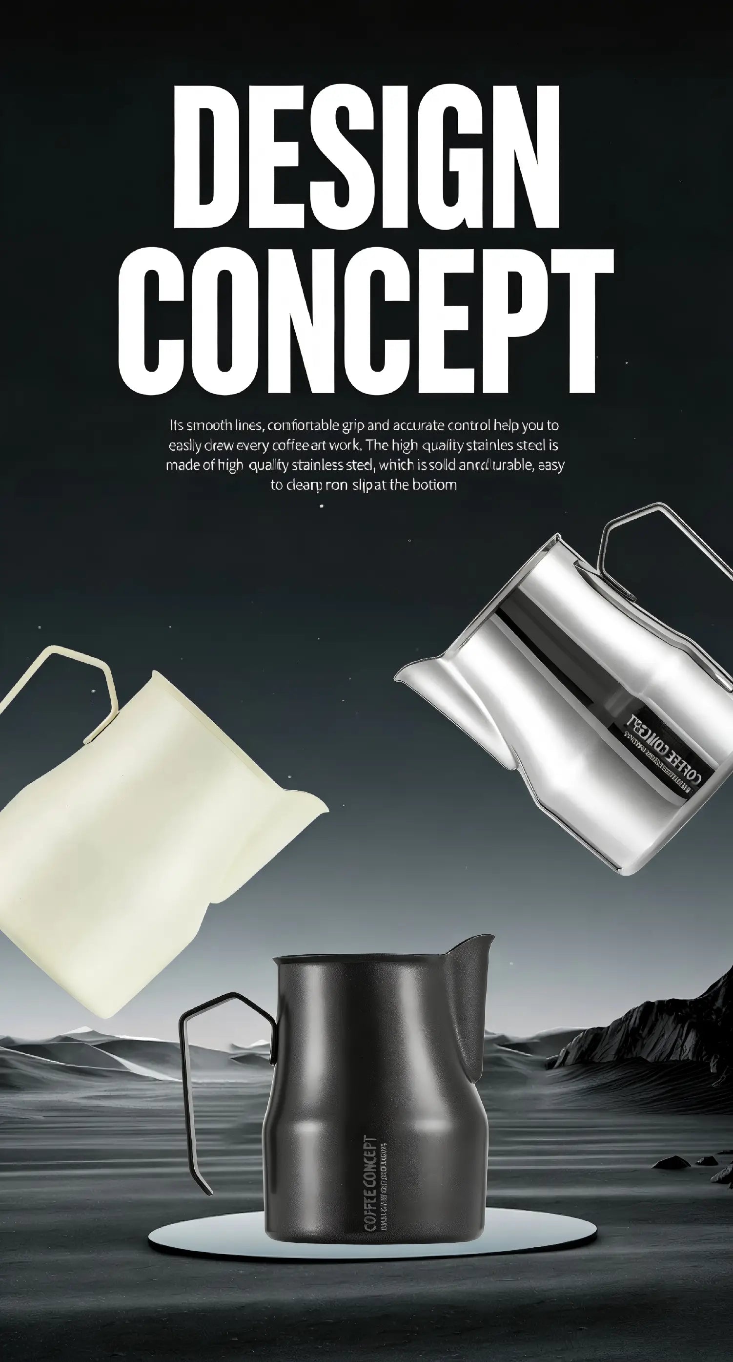 Best Milk Pitcher for Latte Art Beginners - Bell Shape 350ml/500ml Frothing Jug Under $15