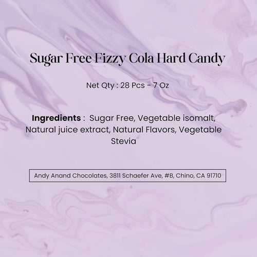 Andy Anand Sugar Free Fizzy Cola Hard Candy – Copper Kettle Boiled, Naturally Flavored, Keto & Diabetic Friendly, 28 Pc 7 Oz