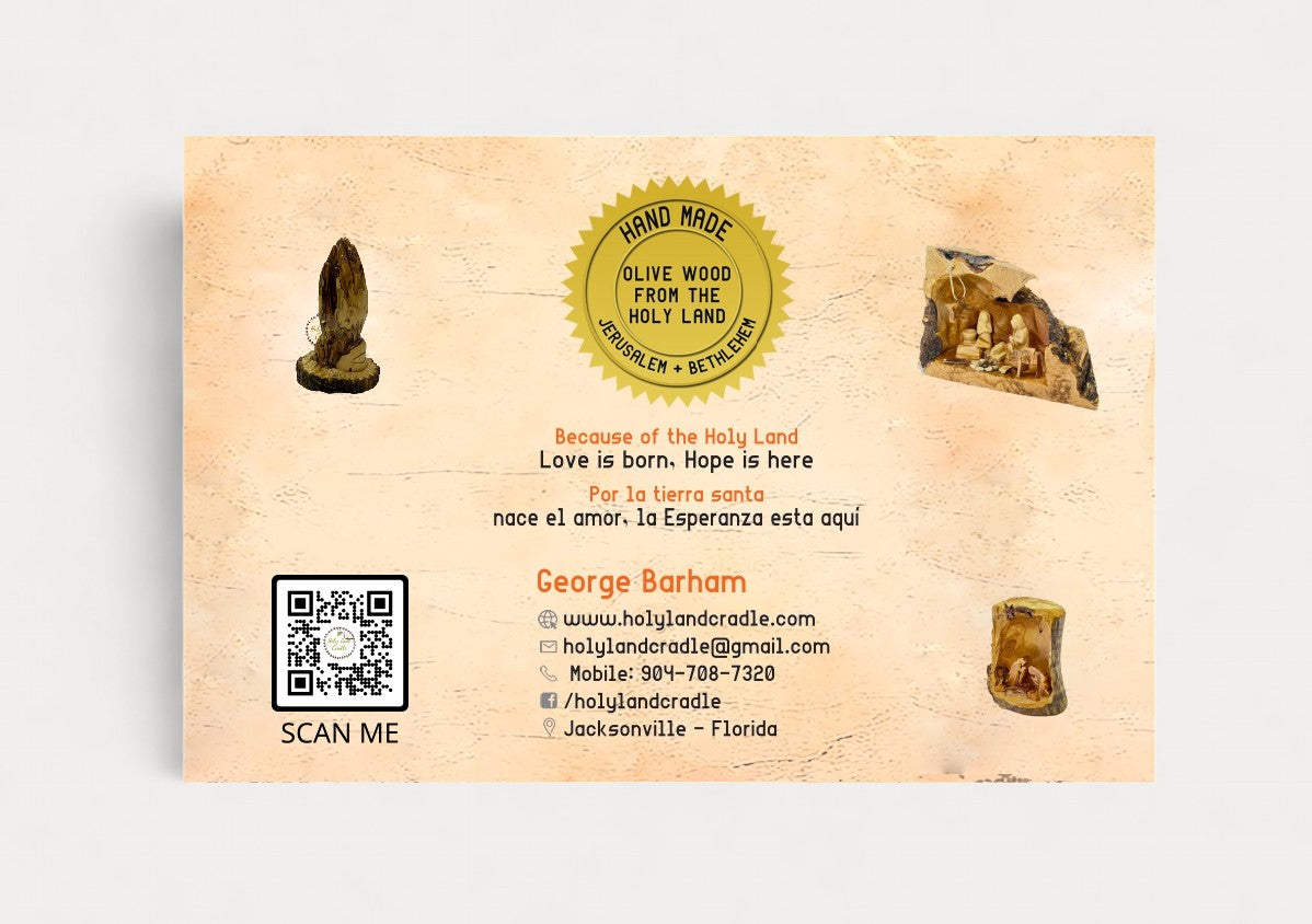Olive Wood Bell Ornament with Holy Family