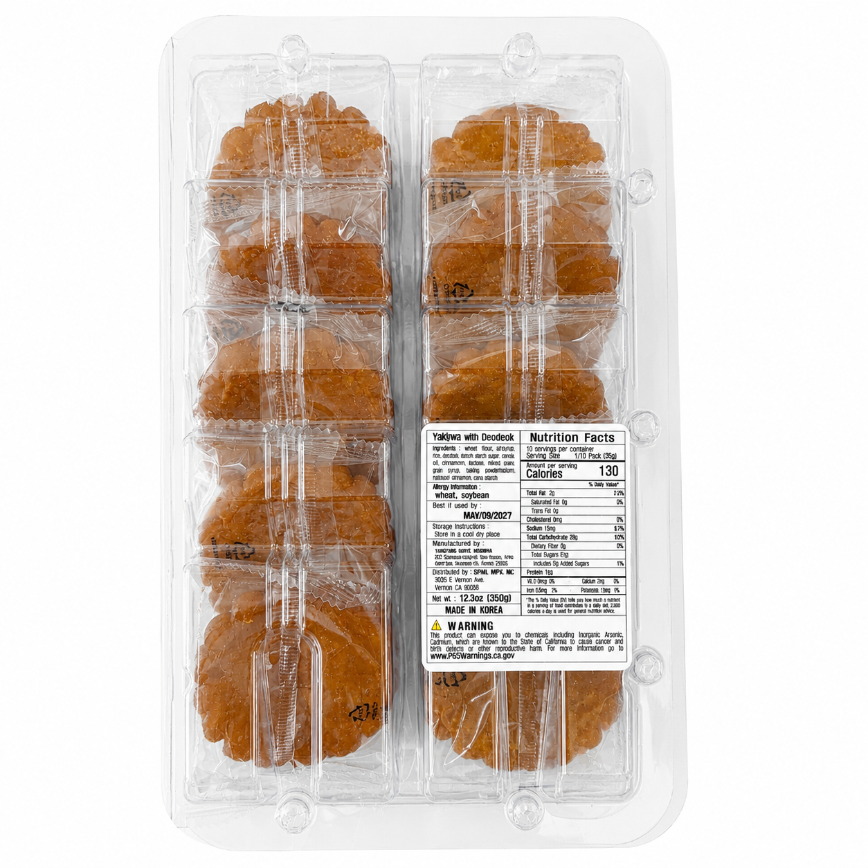 [Hoengseong] Deodeok Yakgwa (Traditional Korean Honey Cookie)(350g, 12.35oz)