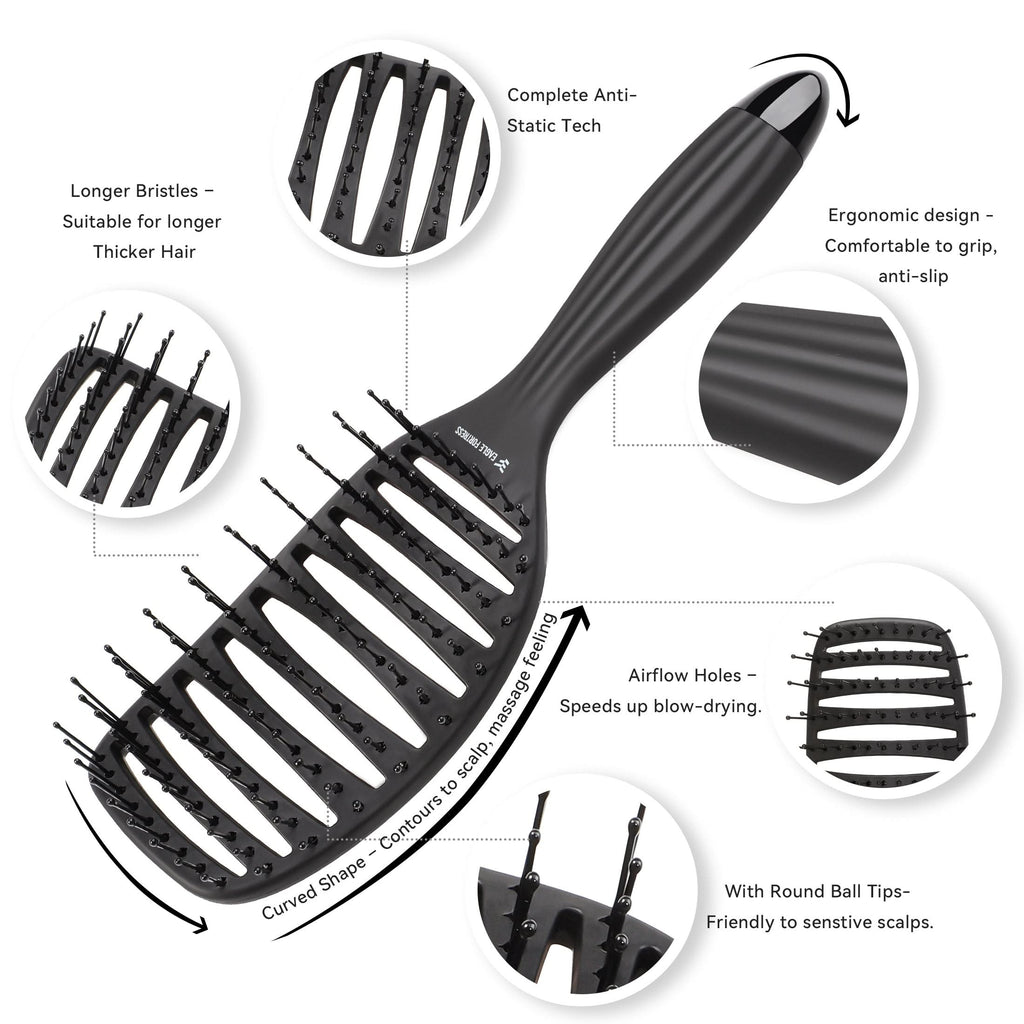Eagle Fortress Anti-Static Curved Vented Hair Brush