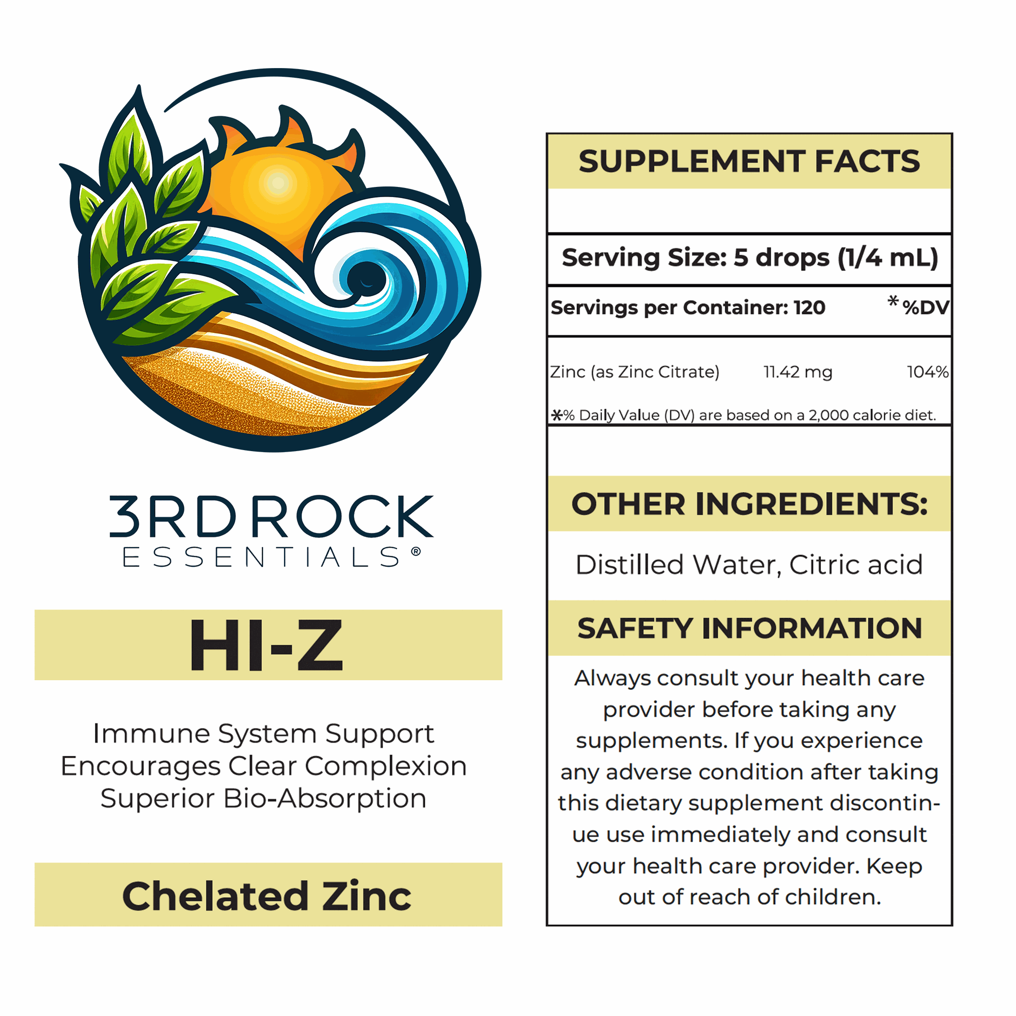 HI-Z — Chelated Zinc Citrate - Liquid Zinc (1 fl oz)