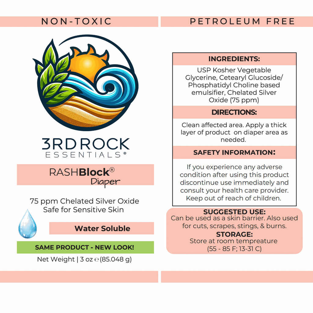 RASHBlock® Diaper 75ppm Silver Diaper Care Ointment - Water Soluble 3 oz