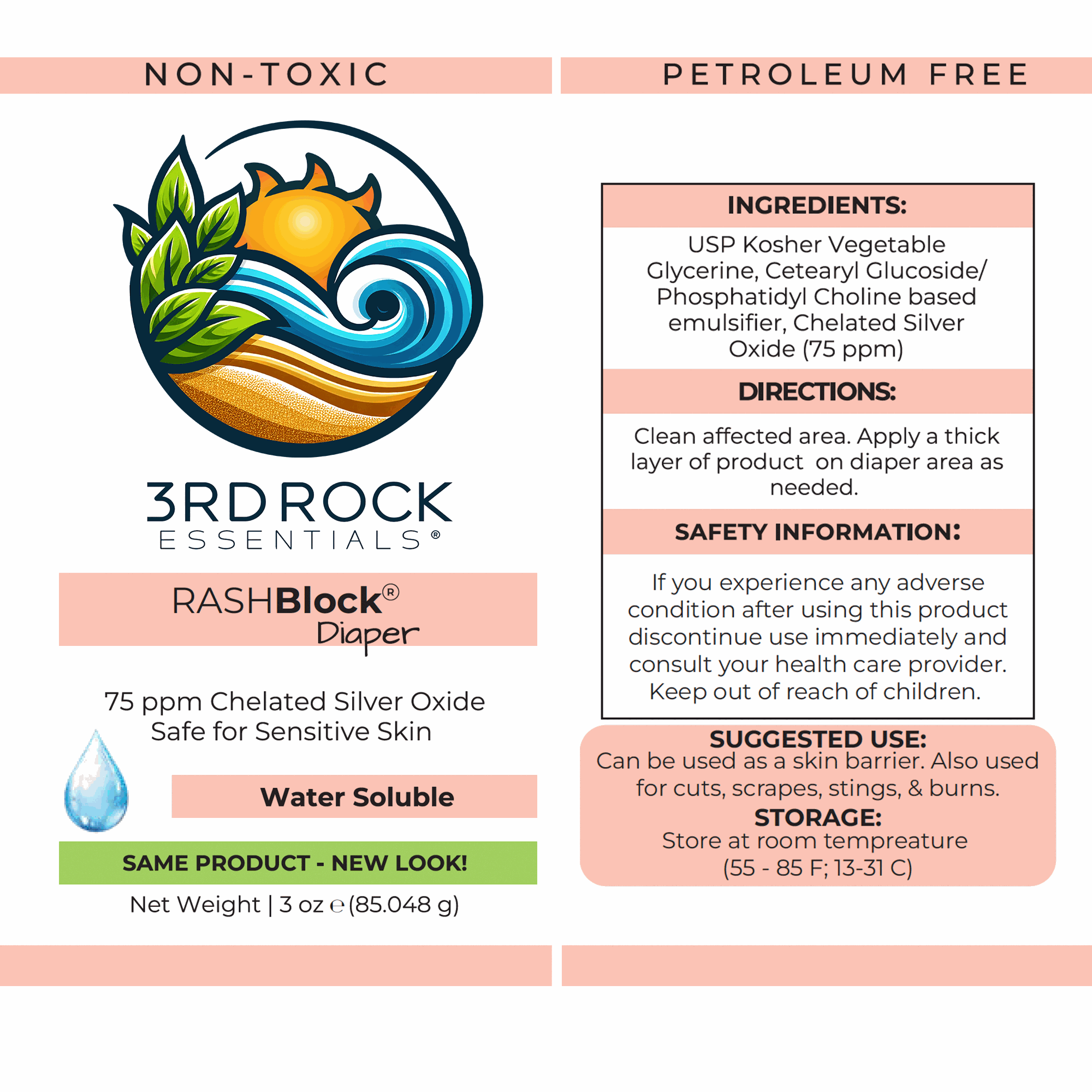 RASHBlock® Diaper 75ppm Silver Diaper Care Ointment - Water Soluble 3 oz