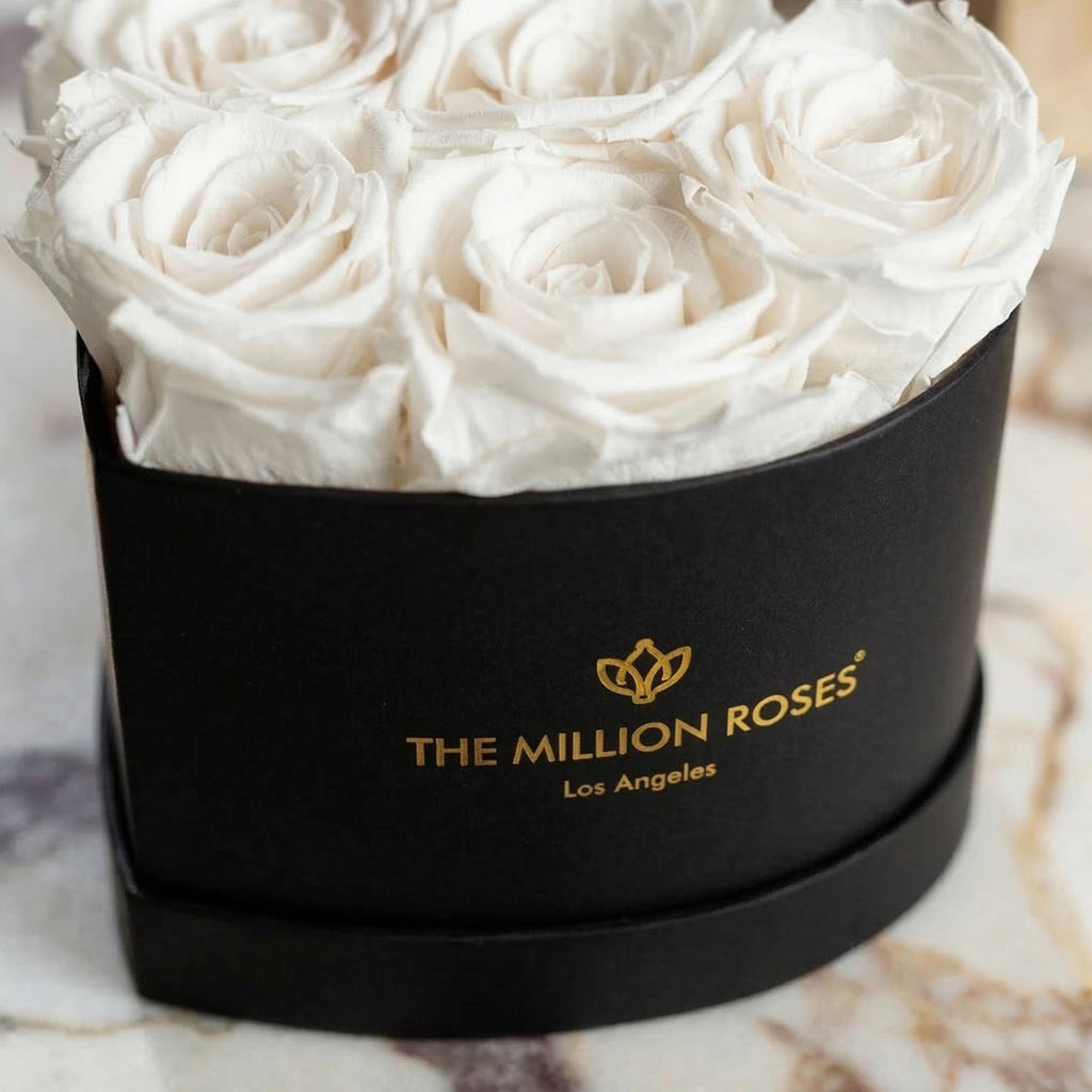 Baby Heart Black Box | White Roses