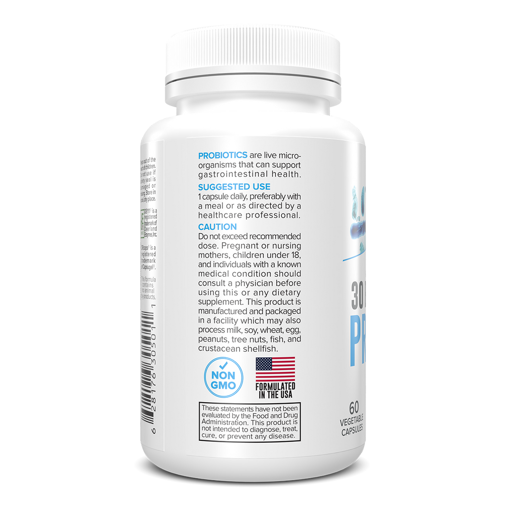 Portions Master 30 Billion Probiotic Plus Gastrointestinal Support (60 Count)