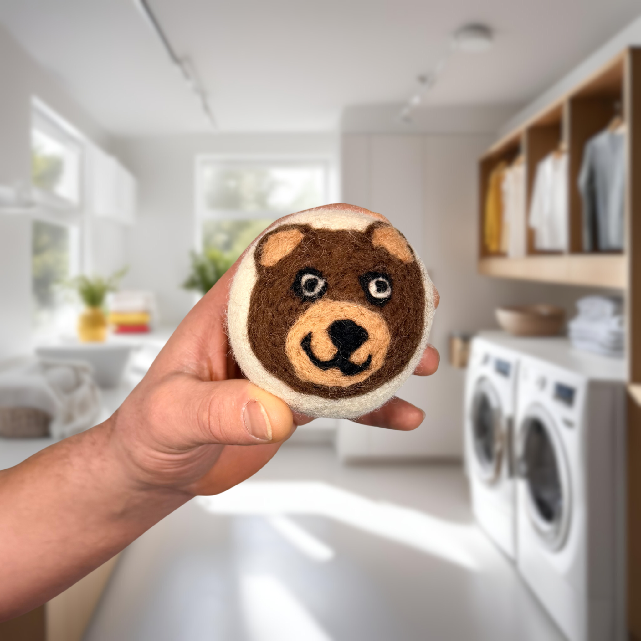 Organic Wool Dryer Balls--Buddy The Bear