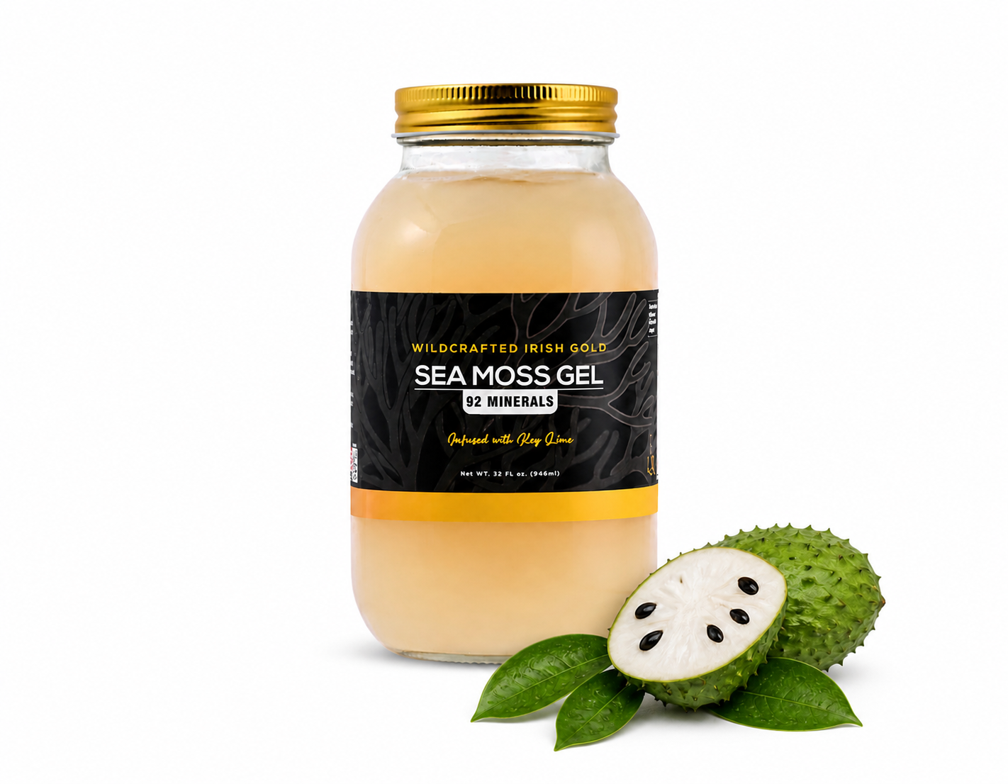 Irish gold Sea Moss Gel infused with Key Lime