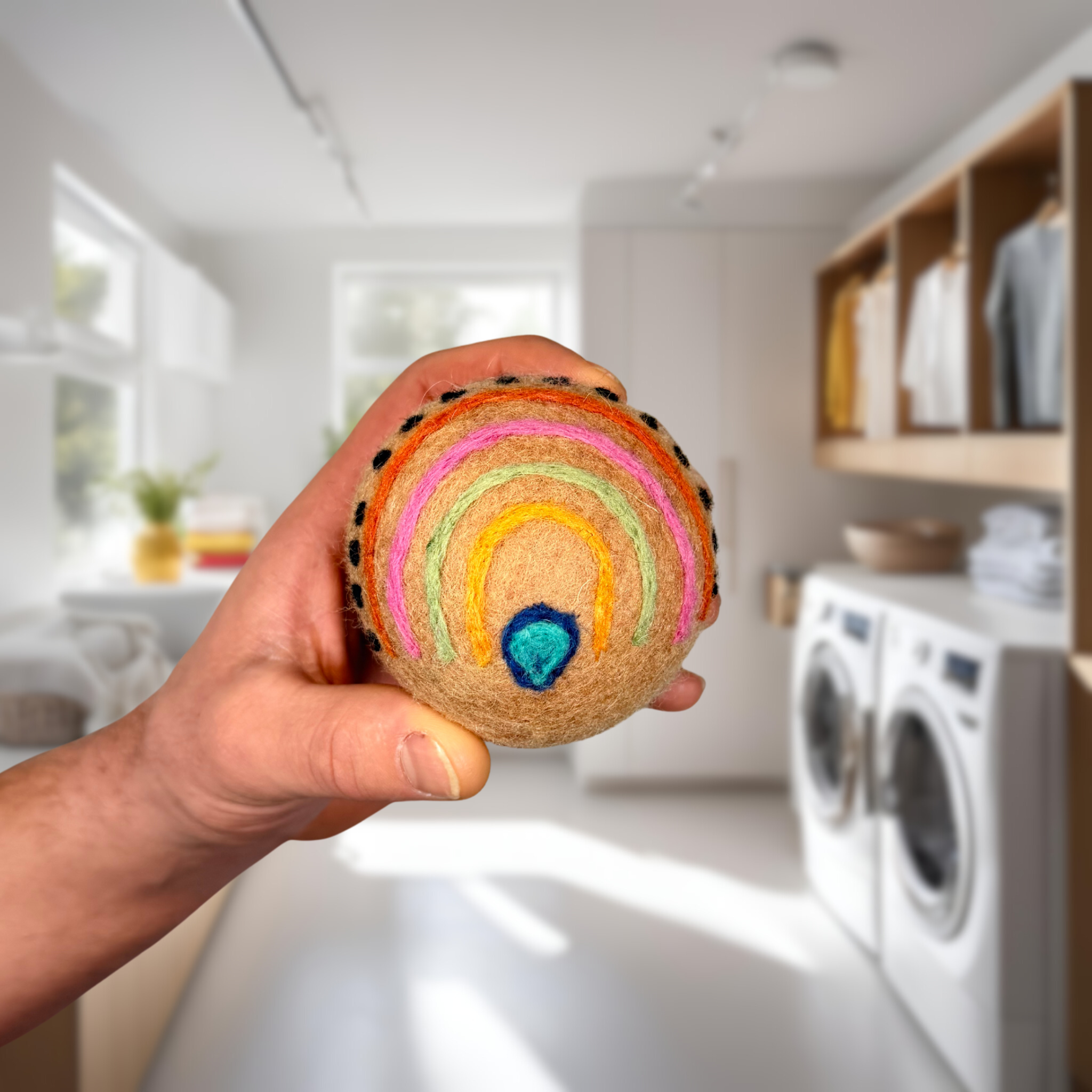 Organic Wool Dryer Balls--Rainbow Brite