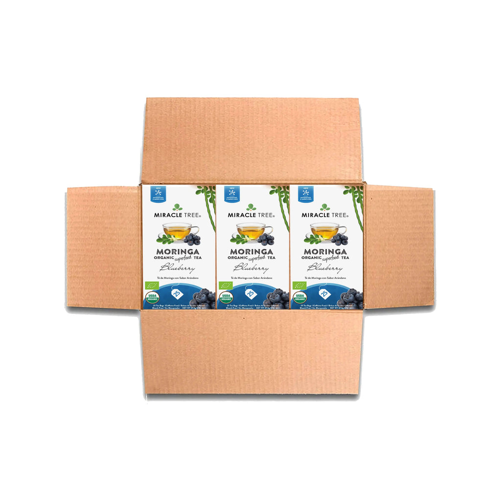 Organic Moringa Tea - Blueberry - Caffeine-Free Herbal Tea