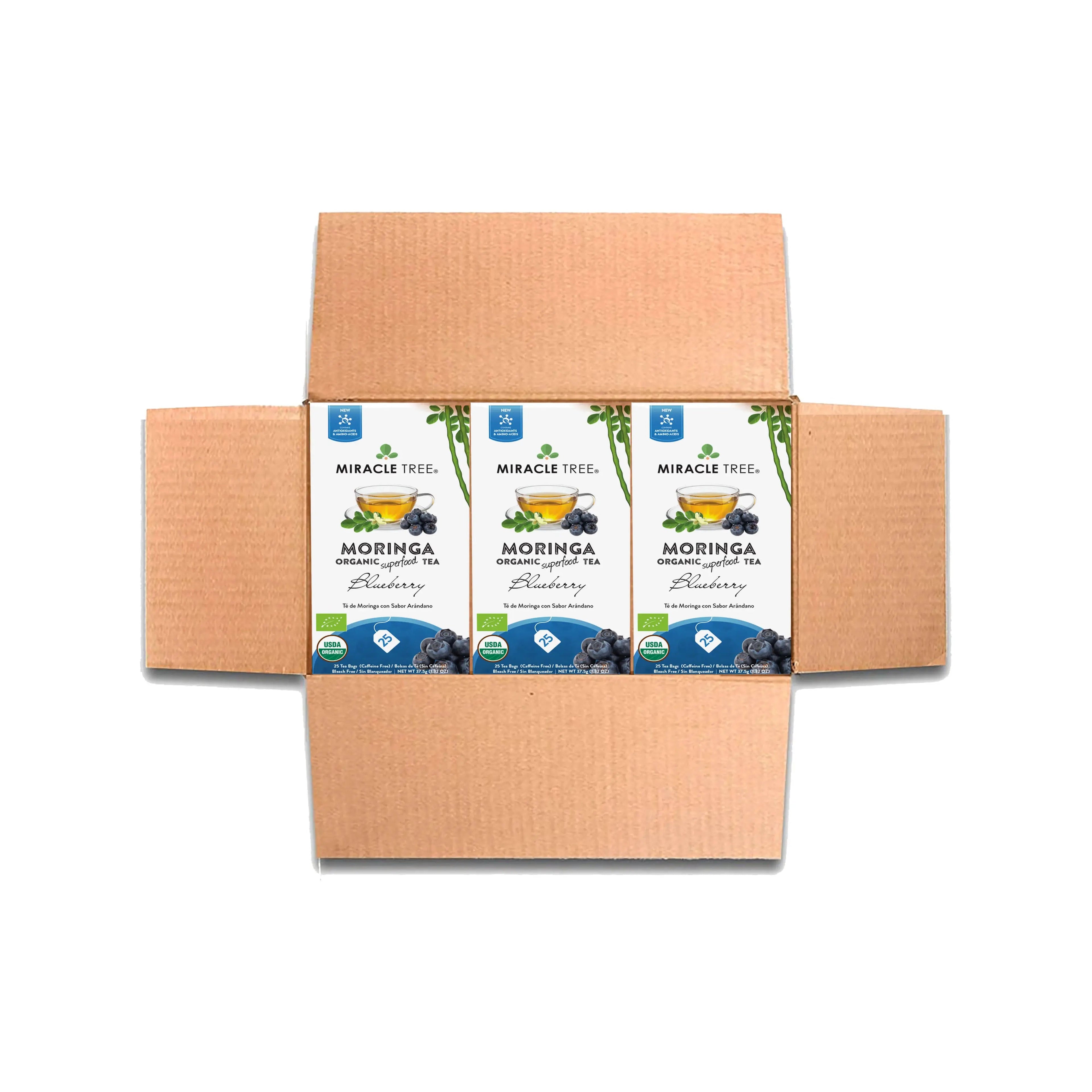 Organic Moringa Tea - Blueberry - Caffeine-Free Herbal Tea