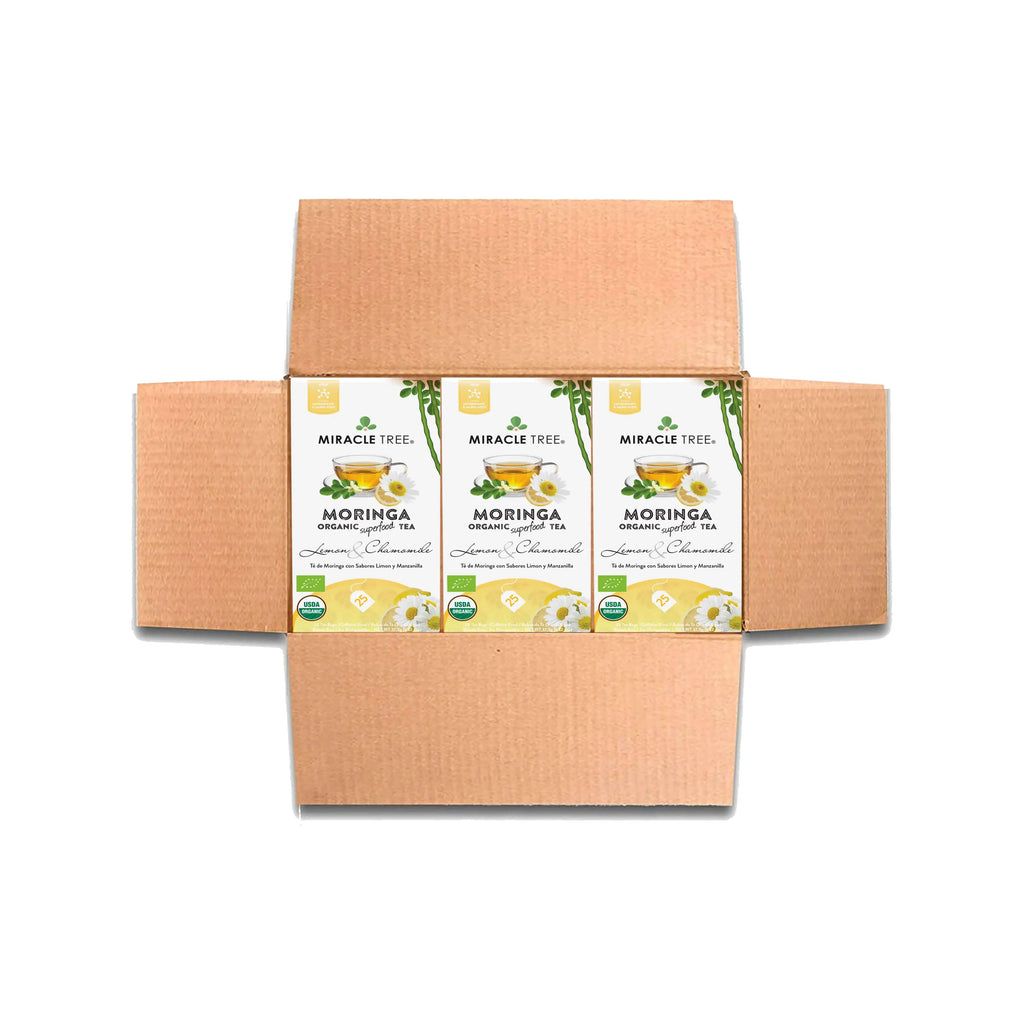 Organic Moringa Tea - Lemon & Chamomile - Caffeine-Free Herbal Tea