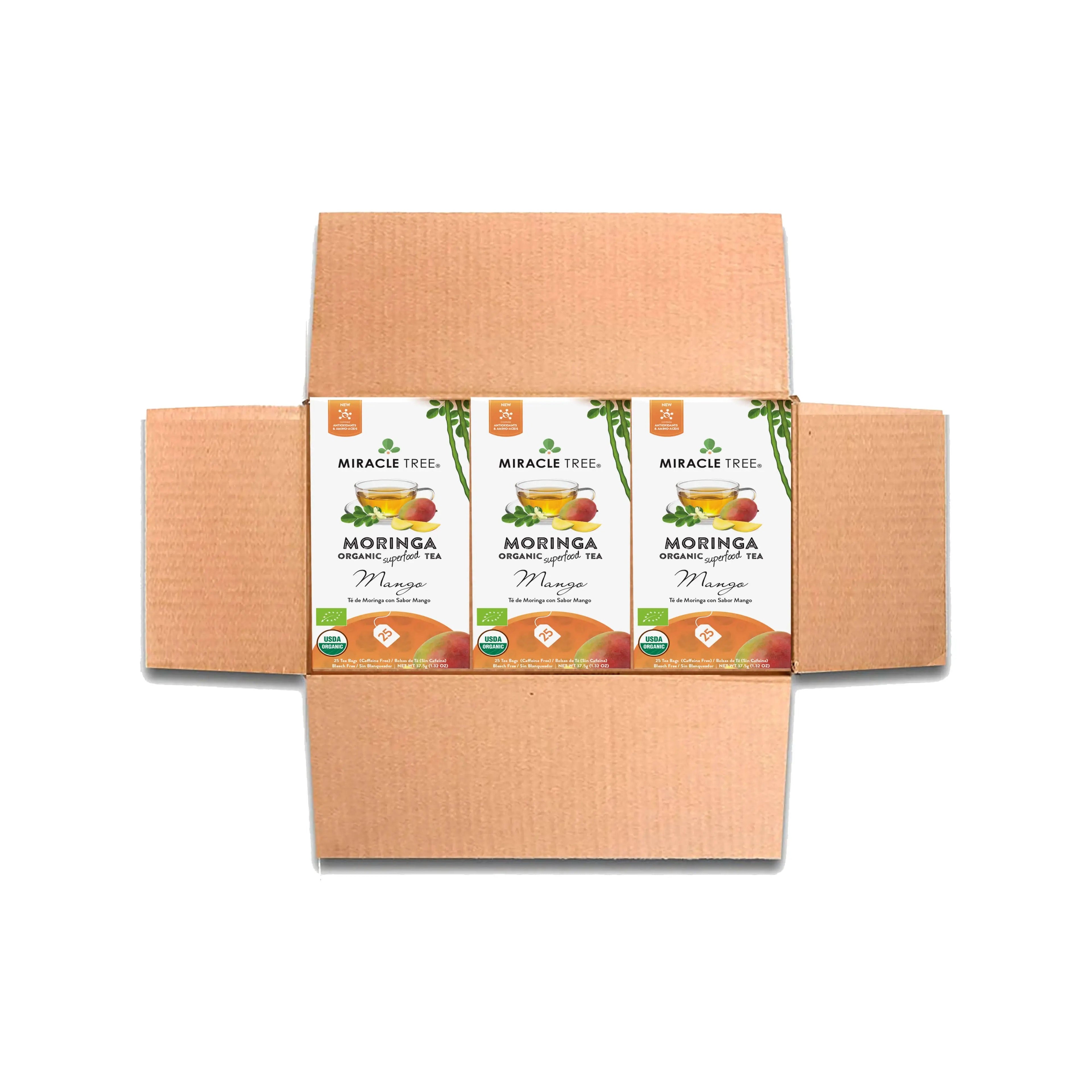 Organic Moringa Tea - Mango - Caffeine-Free Herbal Tea