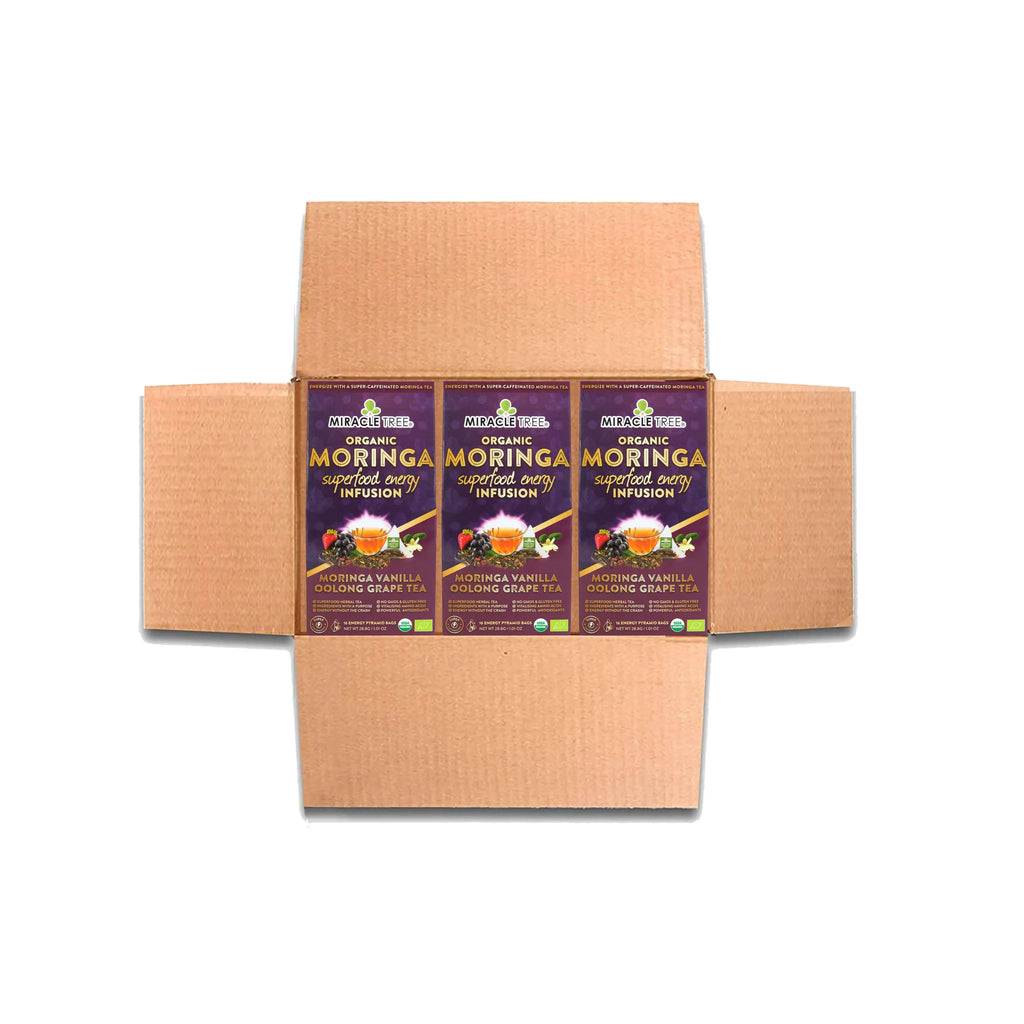 Organic Moringa Energy Tea - Grape Vanilla - Natural Coffee Alternative