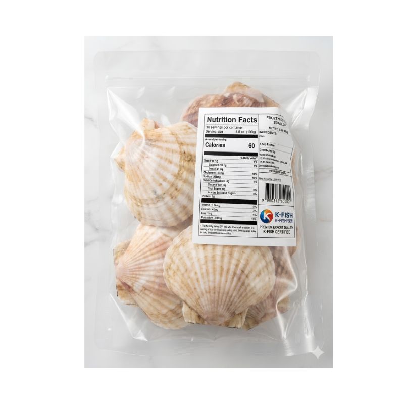 Yesso Scallops (Frozen 600g, 21.6oz, 5-7 pcs)