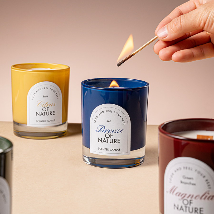 New Color-Sprayed Thick-Bottomed Eco-Friendly Soy Wax Scented Candle with Plant Essential Oil Fragrance, Low-Smoke Clean Burn, High-End Gift Box Packaging for Home Décor, Relaxation & Gifting