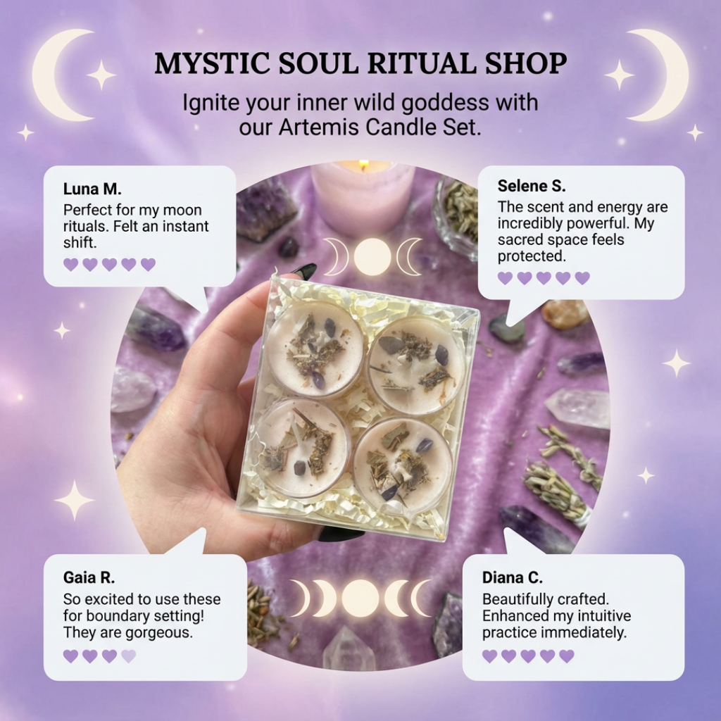 Artemis Goddess Tea Light Candle Set