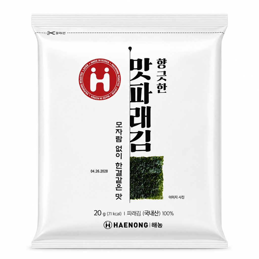 [Haenong] Roasted Seasoned Green Laver (Parae Gim)(10 Sheets, 20g, 0.71 oz)