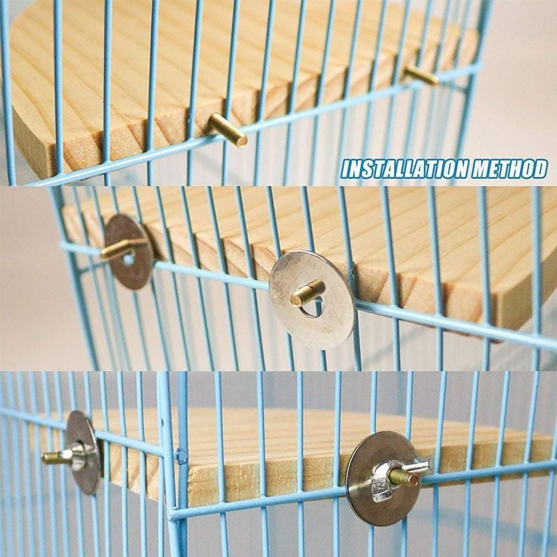 Climbing And Playing Bird Cage Accessories Toy Solid Wood Jumping Platform Standing Board