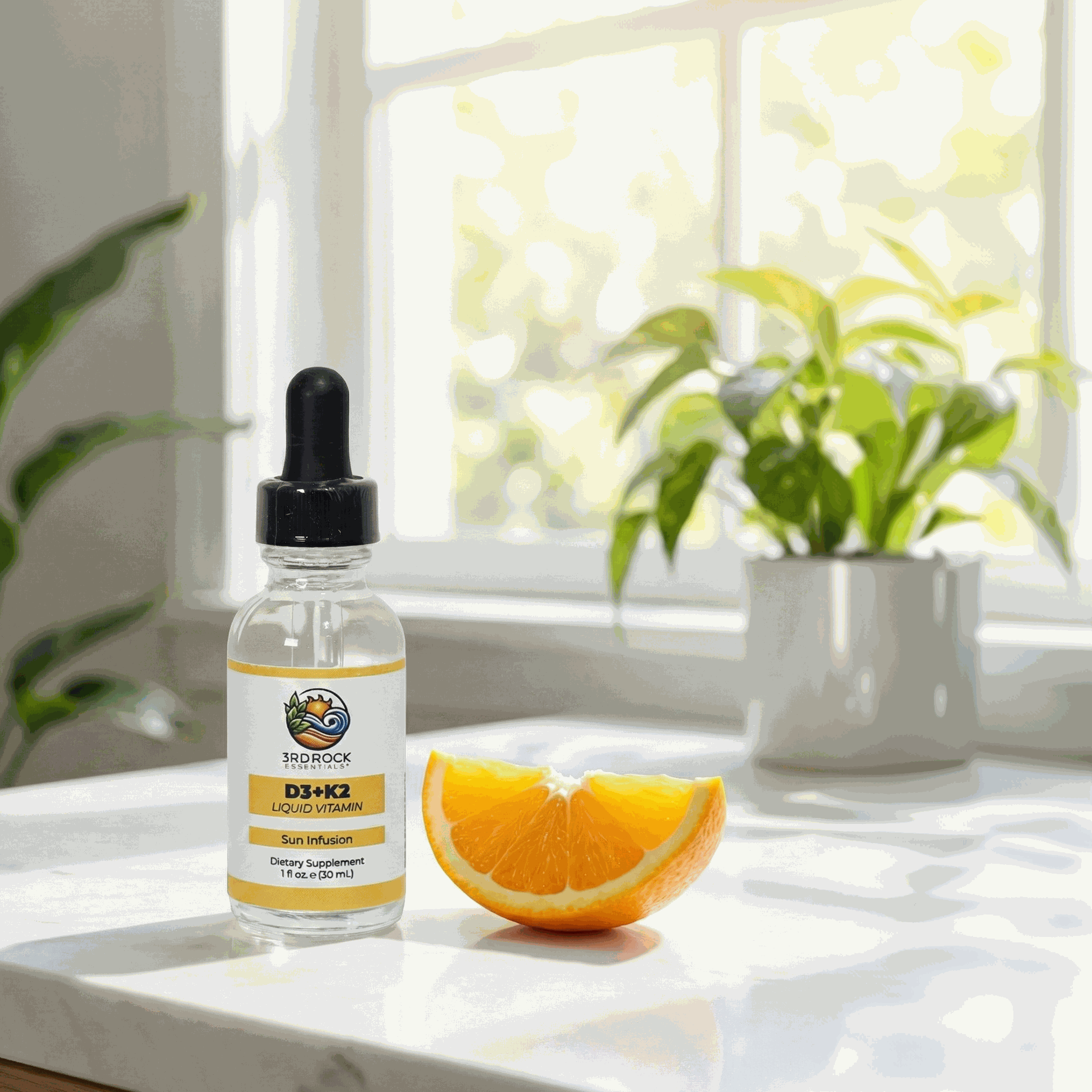 Vitamin D3 + K2 - Liquid Supplement (Chelated) — 1 fl oz