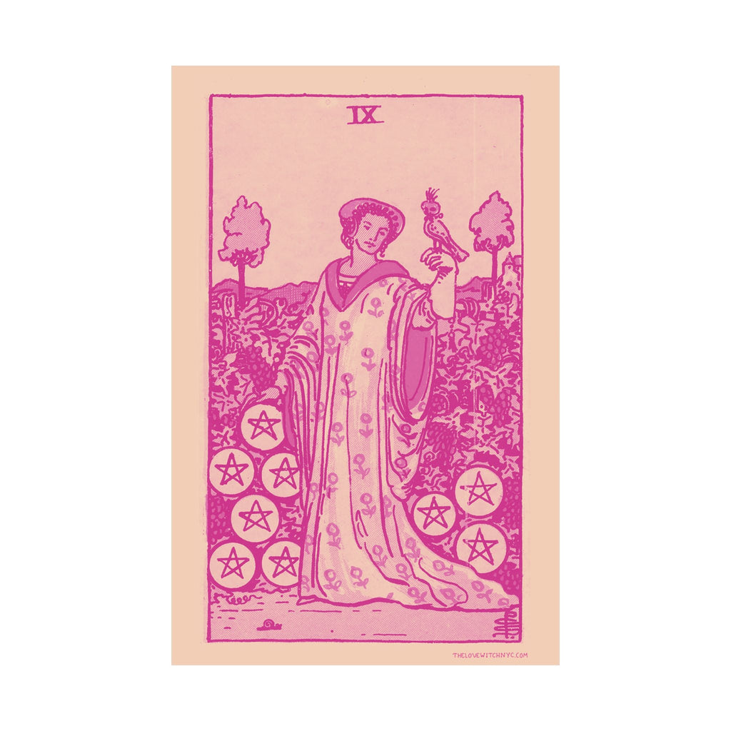 Nine of Pentacles Tarot Card Poster by The Love Witch