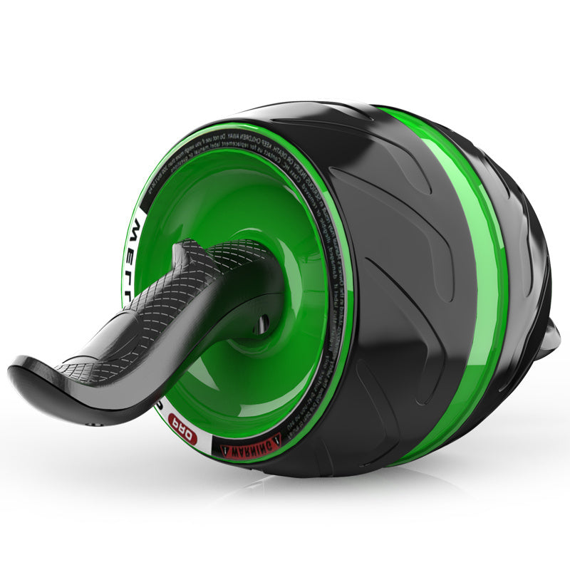 Green and black ab roller on a white background