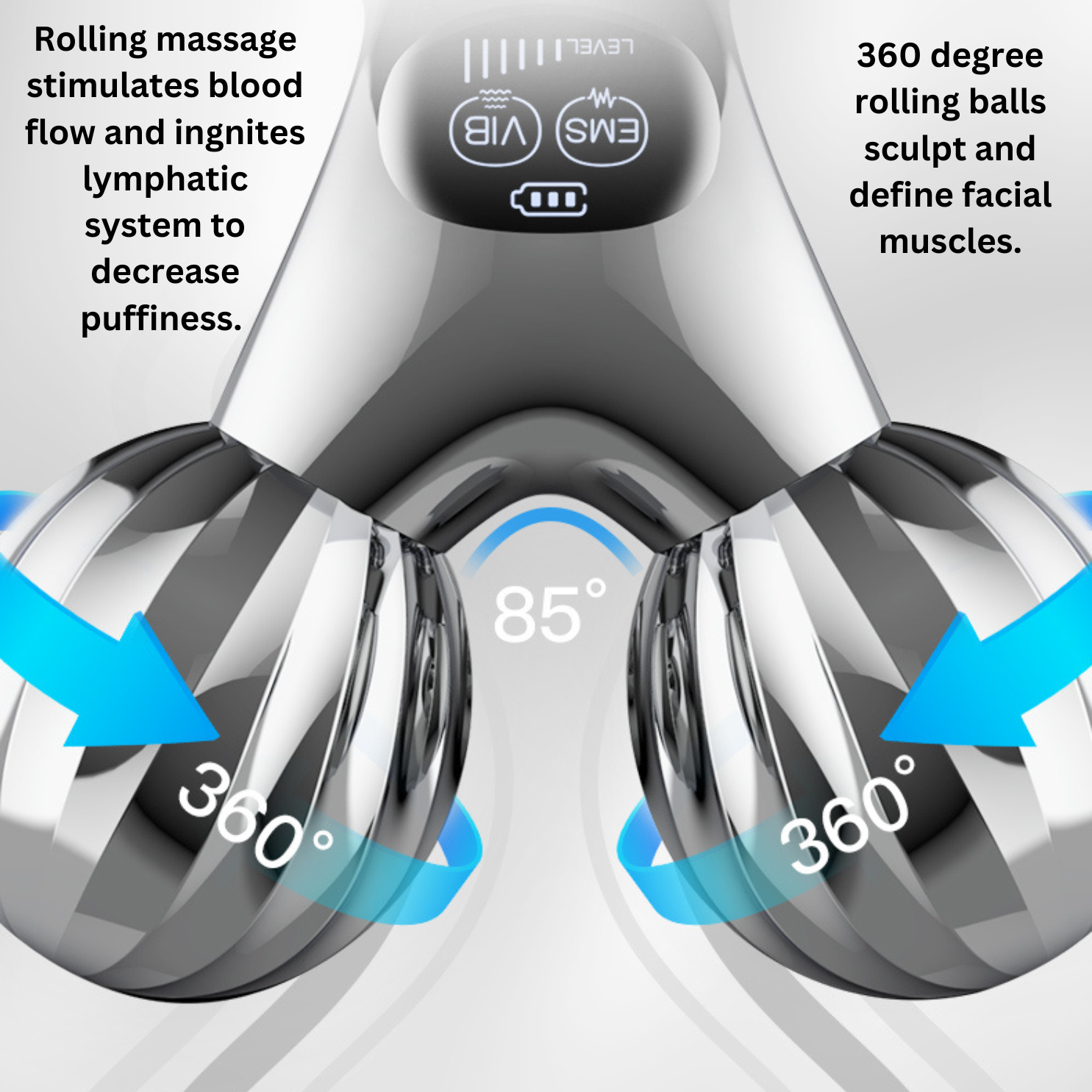 EMS + Vibrating 360 Roller Duel Tightening Face Lift Device