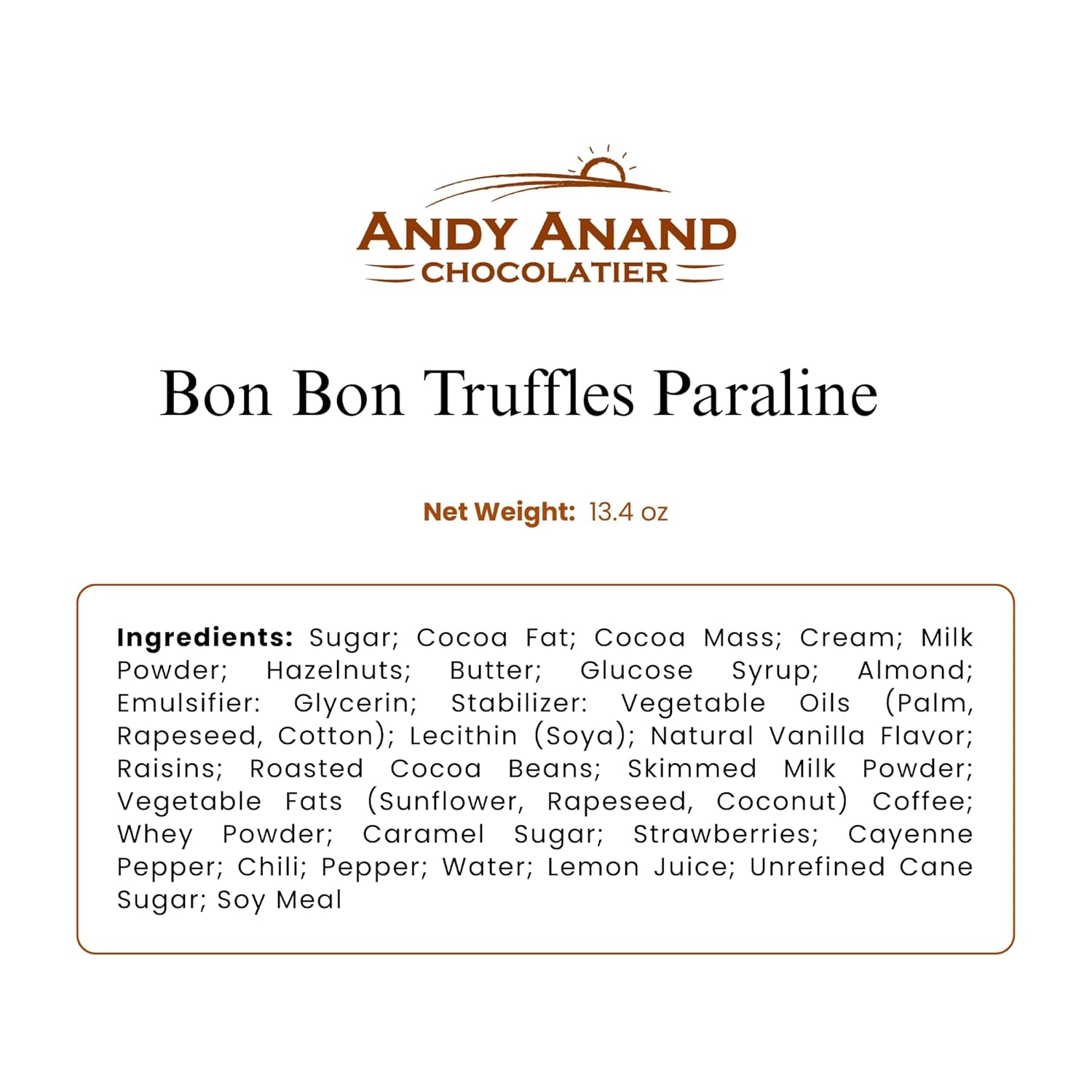 Chocolate Truffles Bon Bon Praline Box – Gourmet Chocolate Gift, Made with 60% Chocolate (Cocoa Butter)