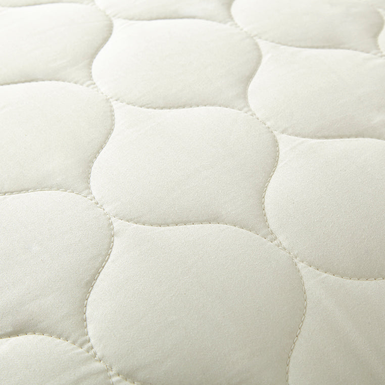 Close-up of a quilted white mattress surface, Organic Cotton Quilted Pillow Protectors