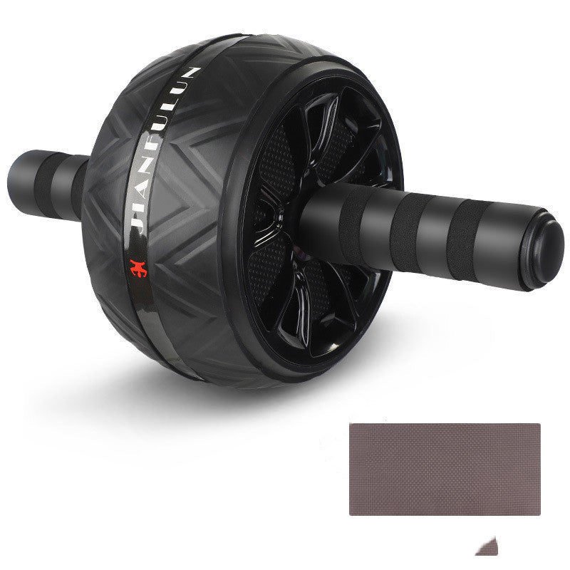 Black ab roller with handles on a white background