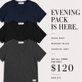 Evening Pack Four Corners Organic V-Neck Tees  - Three Pack (Save $75)