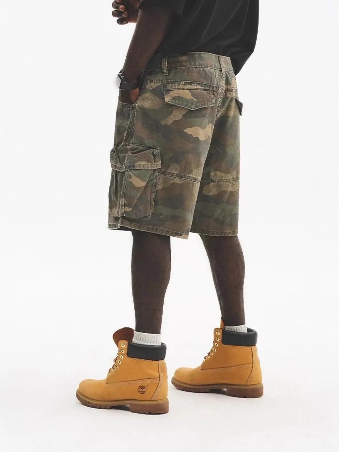 Men's Plus Size Camo Cargo Shorts with Multiple Pockets
