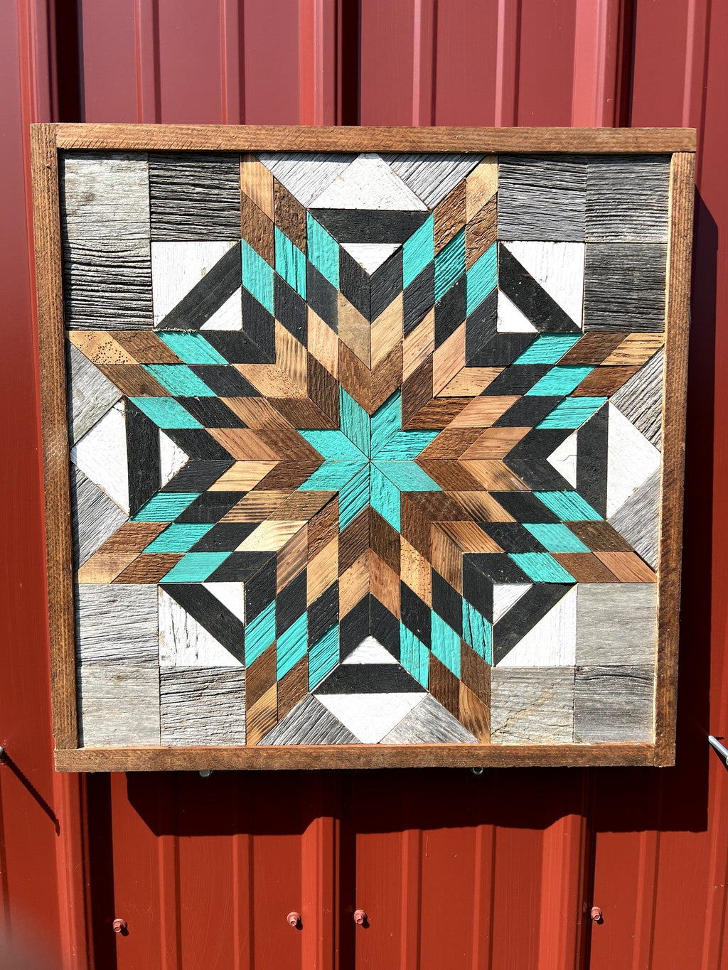 Amish Handmade Barn Quilt Wall Art – Reclaimed Barn Wood – 20.75” x 20.75”