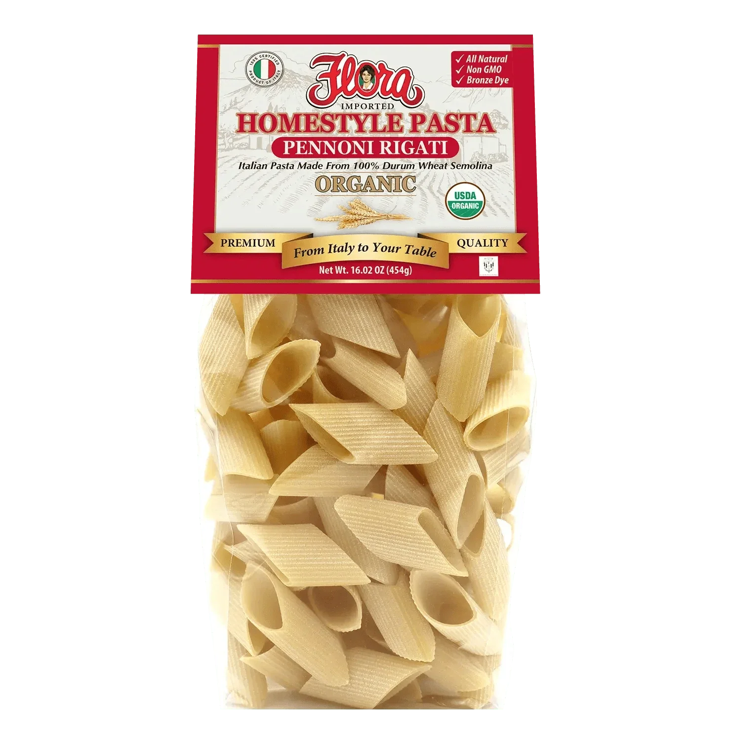 Homestyle Pennoni Rigati Pasta - Organic - 16.02 oz