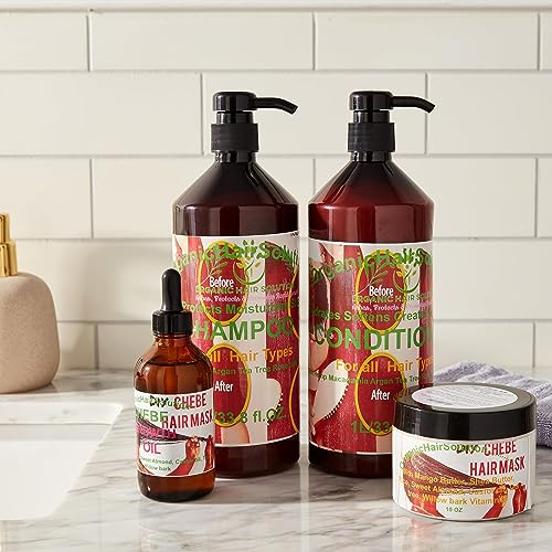 CHEBE Hair Growth Set - Shampoo- Conditioner-Oil & Hair Mask Leave in Conditioner