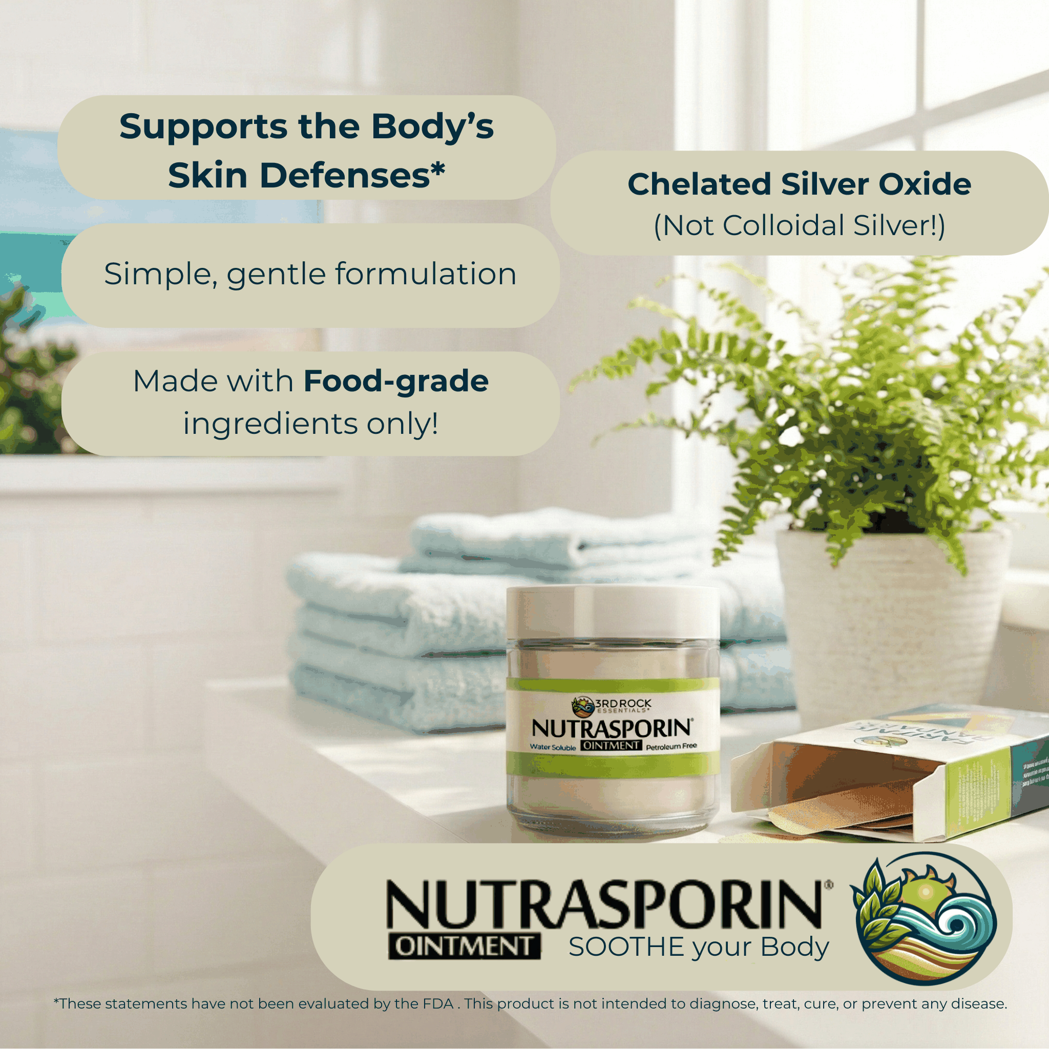 Nutrasporin® All Natural First Aid Ointment - Silver Gel 3 oz Jar