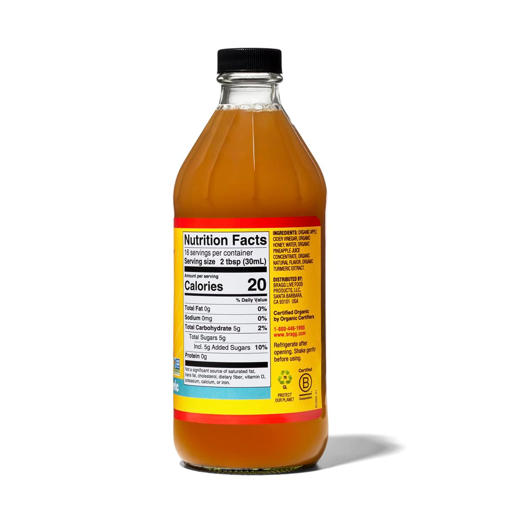 Bragg Organic Flavored Apple Cider Vinegar with the Mother – Raw & Unfiltered, 16 fl oz