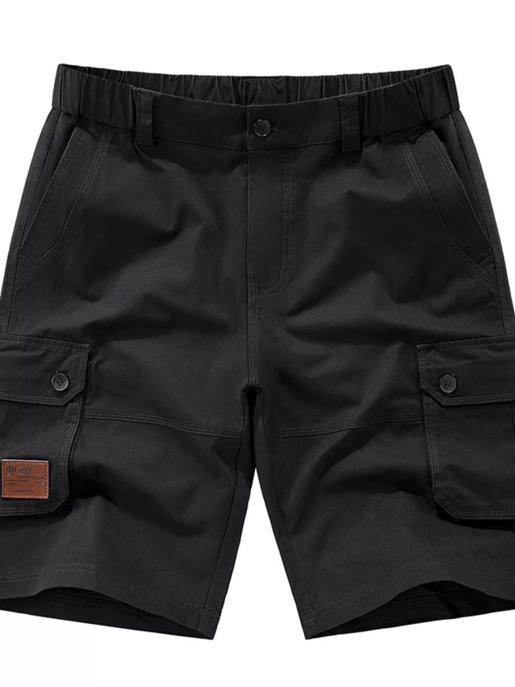 Men's Plus Size Pocketed Elastic Waist Shorts