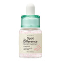 AXIS-Y Spot The Difference Blemish Treatment bottle with green dropper cap and pink ceramide capsules, displayed on a white background.