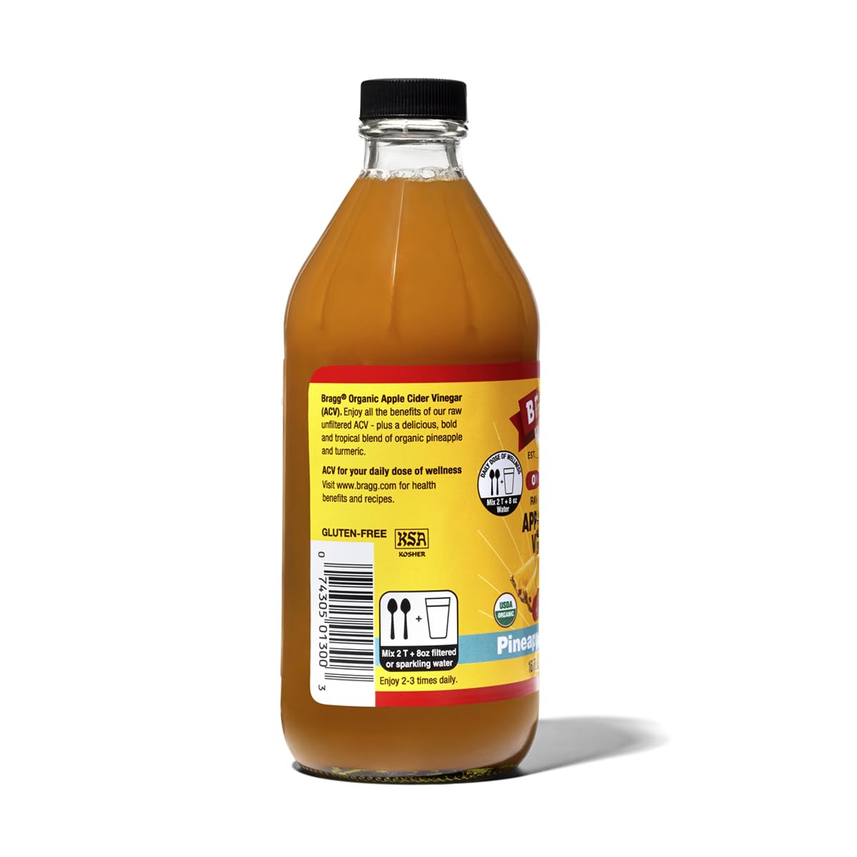 Bragg Organic Flavored Apple Cider Vinegar with the Mother – Raw & Unfiltered, 16 fl oz